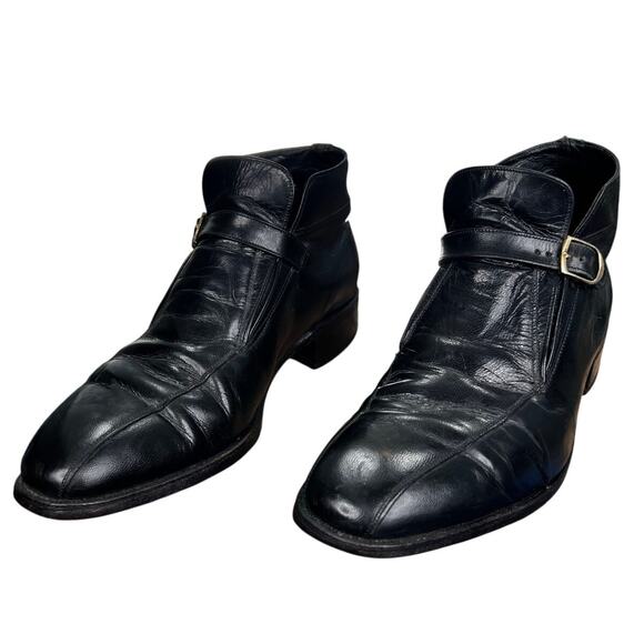 Vintage 70’s Florsheim Men’s Guardsman Black Monk Strap Chelsea Boot Size 8 D main image 7